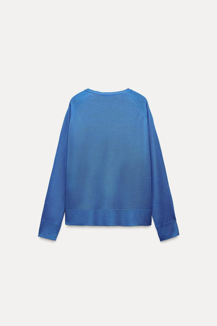 Pull basique en maille fine - Vert huile