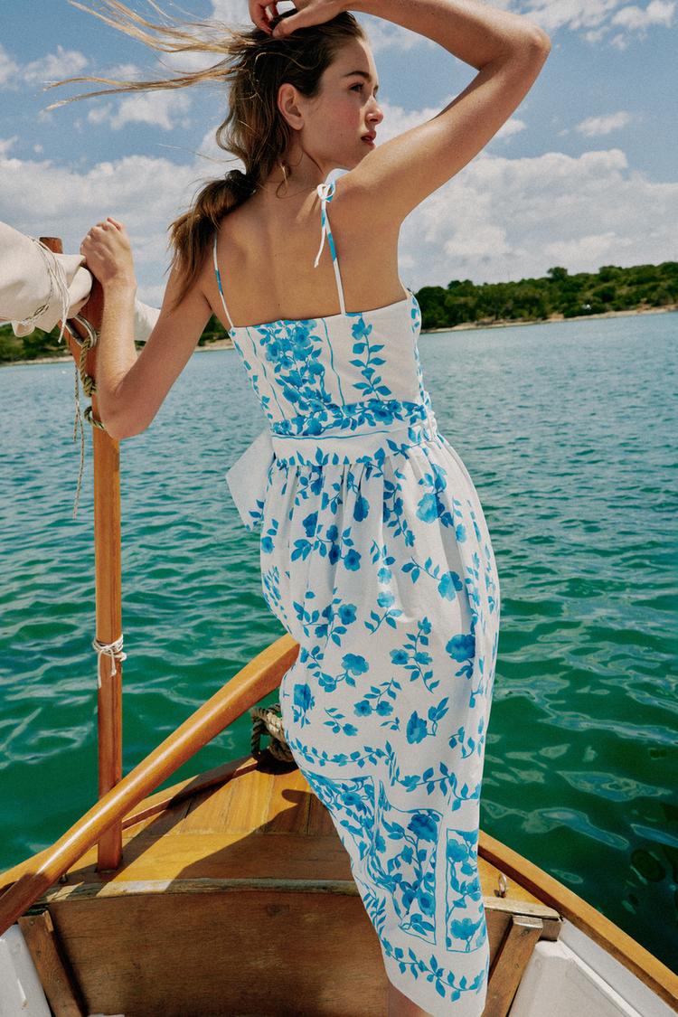 ROBE MI-LONGUE IMPRIMÉE EN POPELINE