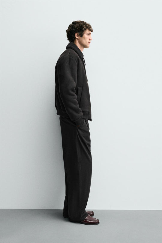 VESTE EFFET DAIM COMBINÉ