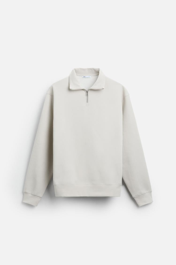 Sweat a zip sur le col - Gris Anthracite