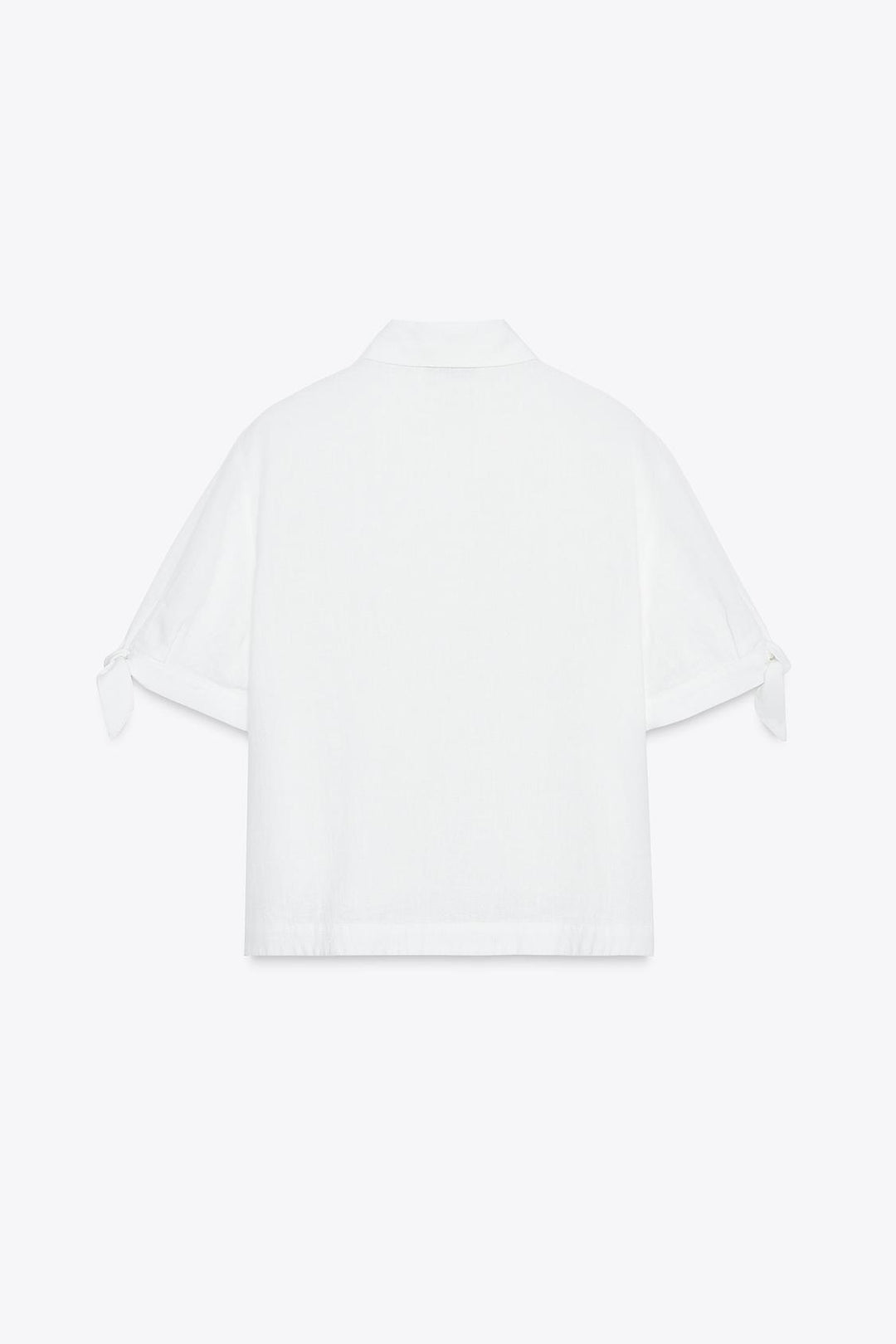 CHEMISE MANCHES COURTES AVEC LACETS EN RAMIE