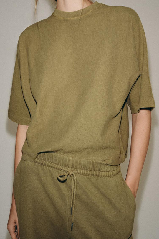 T-SHIRT MANCHES COURTES EFFET DELAVE