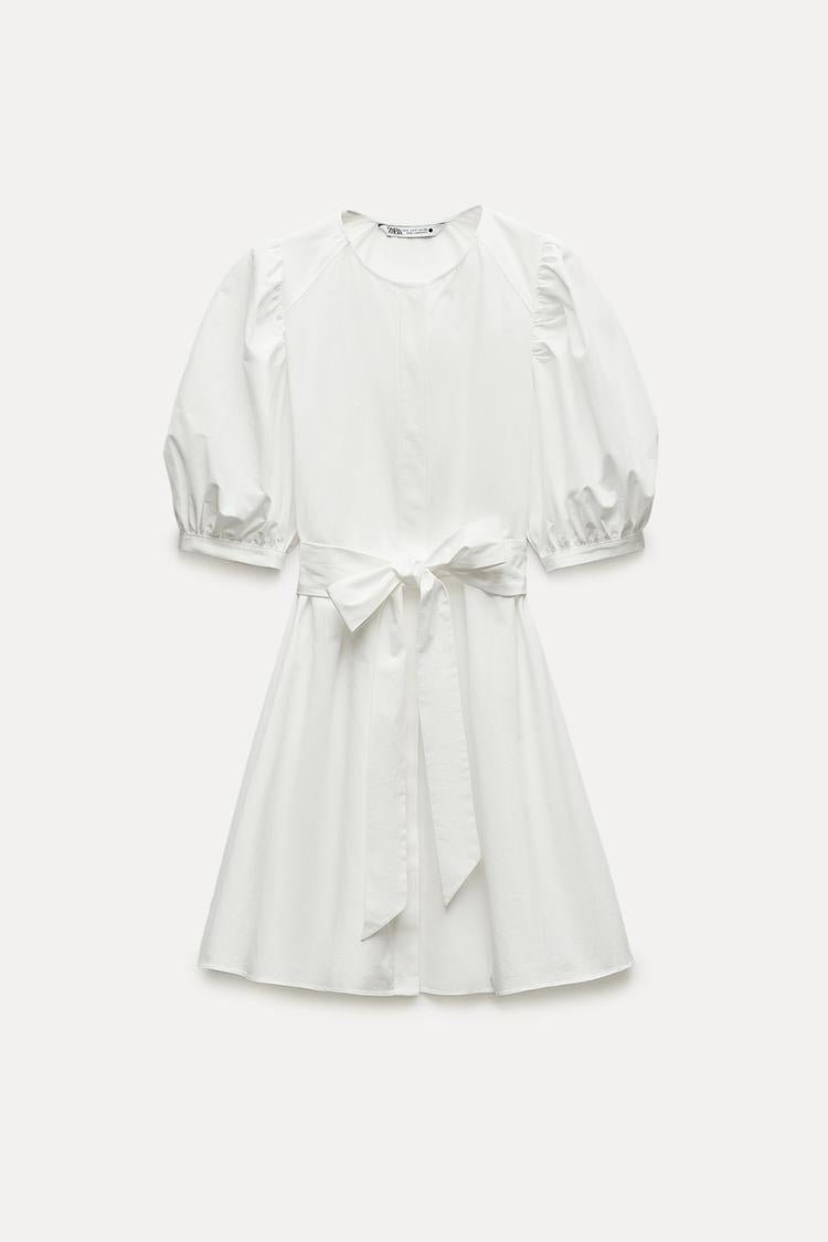 Robe en popeline a rayures - Bleu