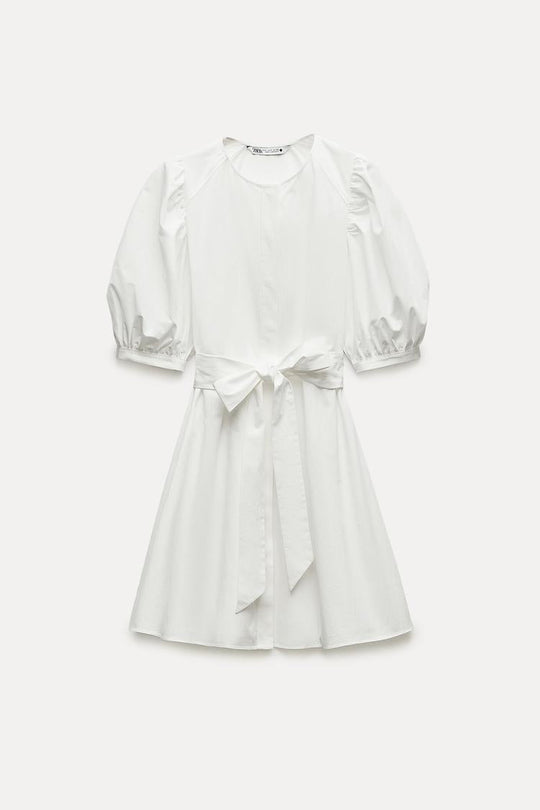 Robe en popeline a rayures - Bleu