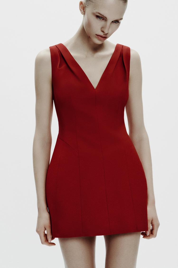 Robe courte à volume zw collection - Rouge