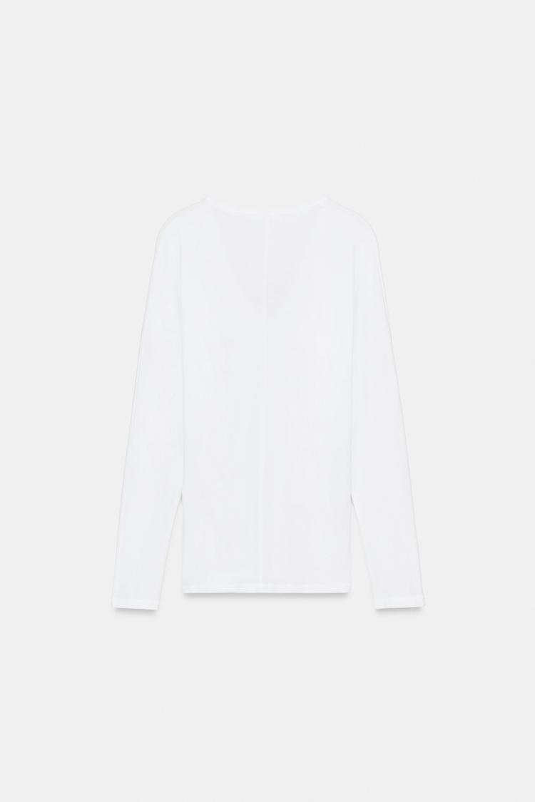 T-SHIRT EN COTON COL EN V