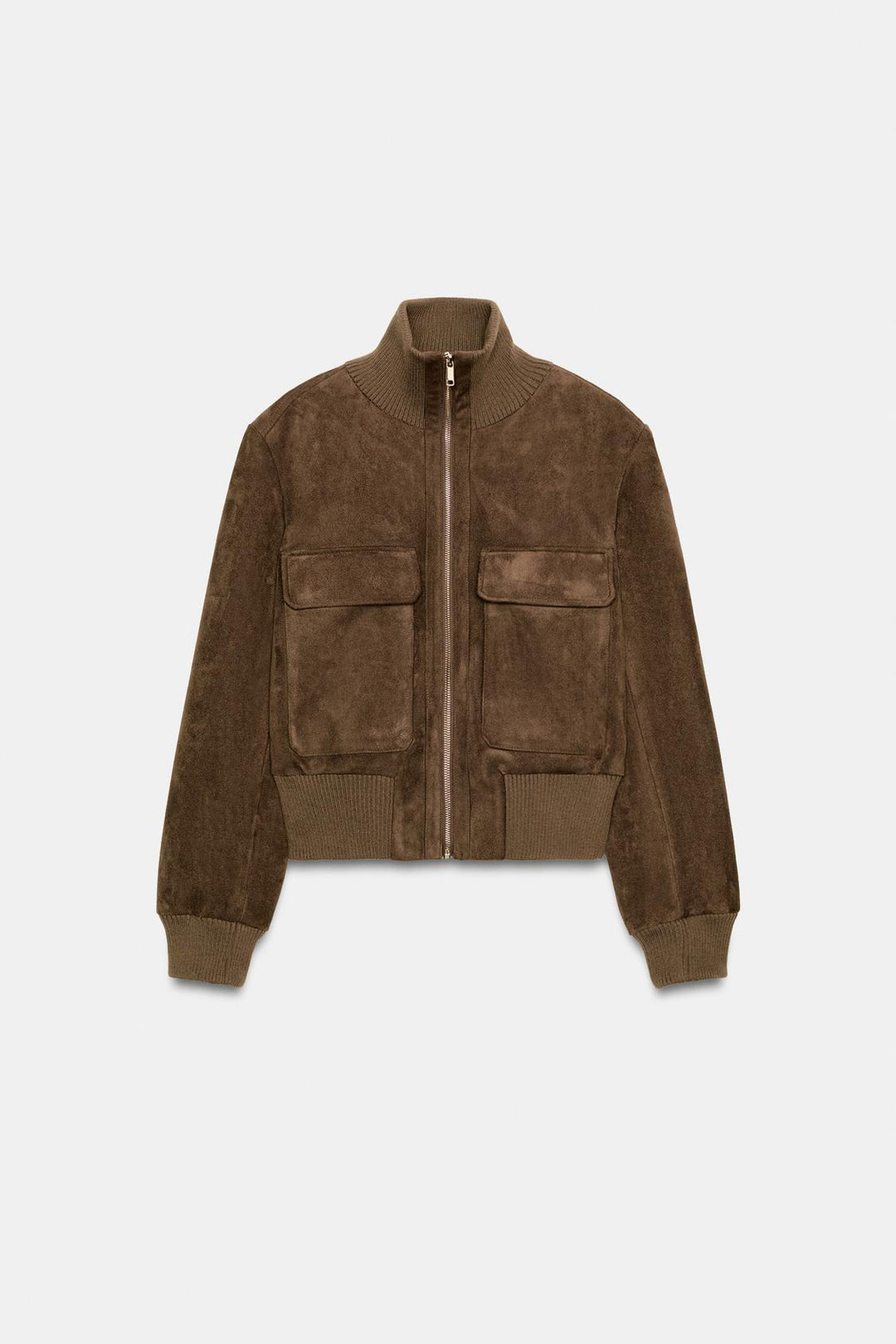 VESTE BOMBER COL MONTANT CÔTELÉ