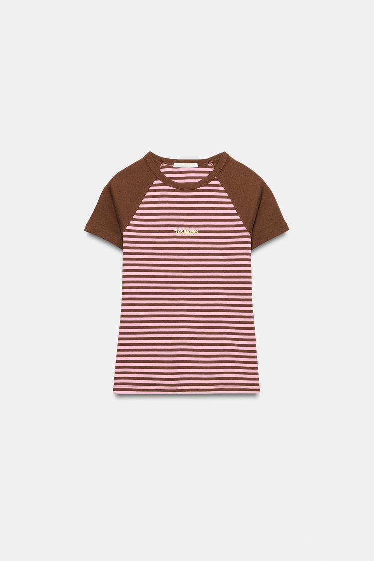 T-SHIRT MANCHES RAGLAN A RAYURES