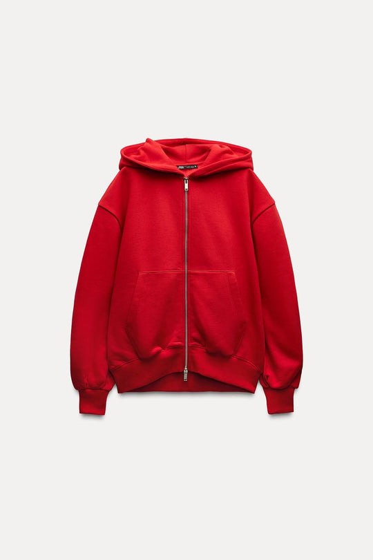 Sweat oversize à zip - Noir
