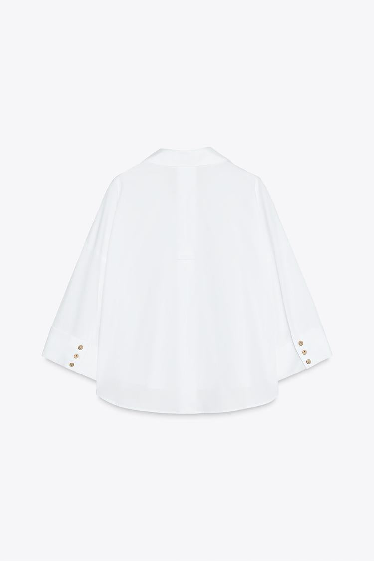 CHEMISE EN POPELINE À MANCHES AMPLES
