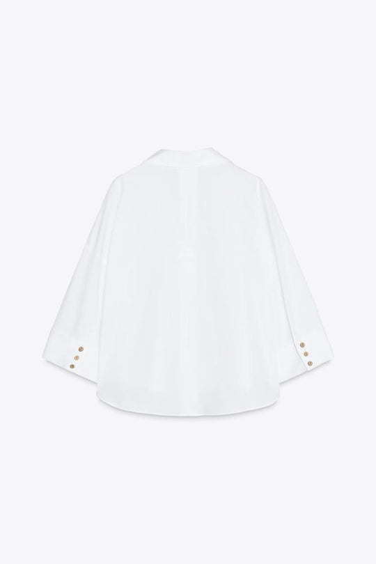 CHEMISE EN POPELINE À MANCHES AMPLES