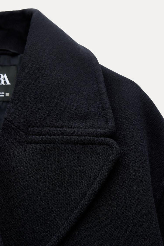 Manteau court croisé - Bleu marine