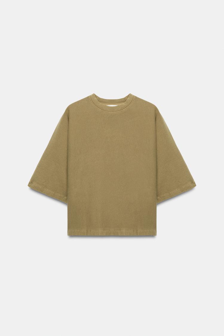 T-SHIRT MANCHES COURTES EFFET DELAVE