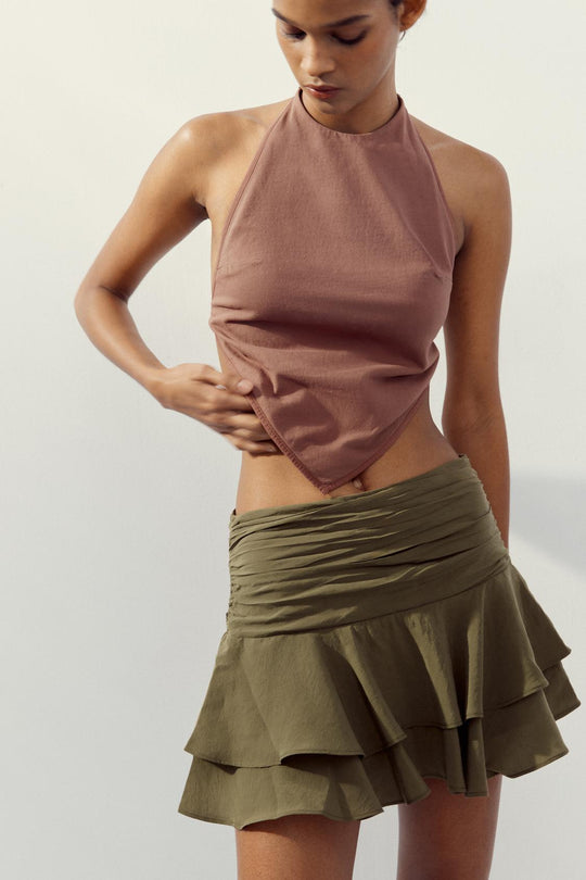 JUPE-CULOTTE À VOLANTS