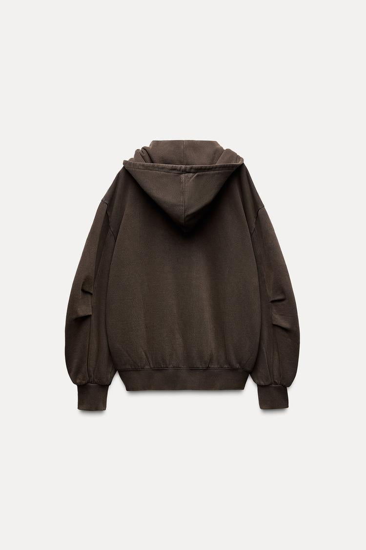 Sweat oversize à zip - Noir