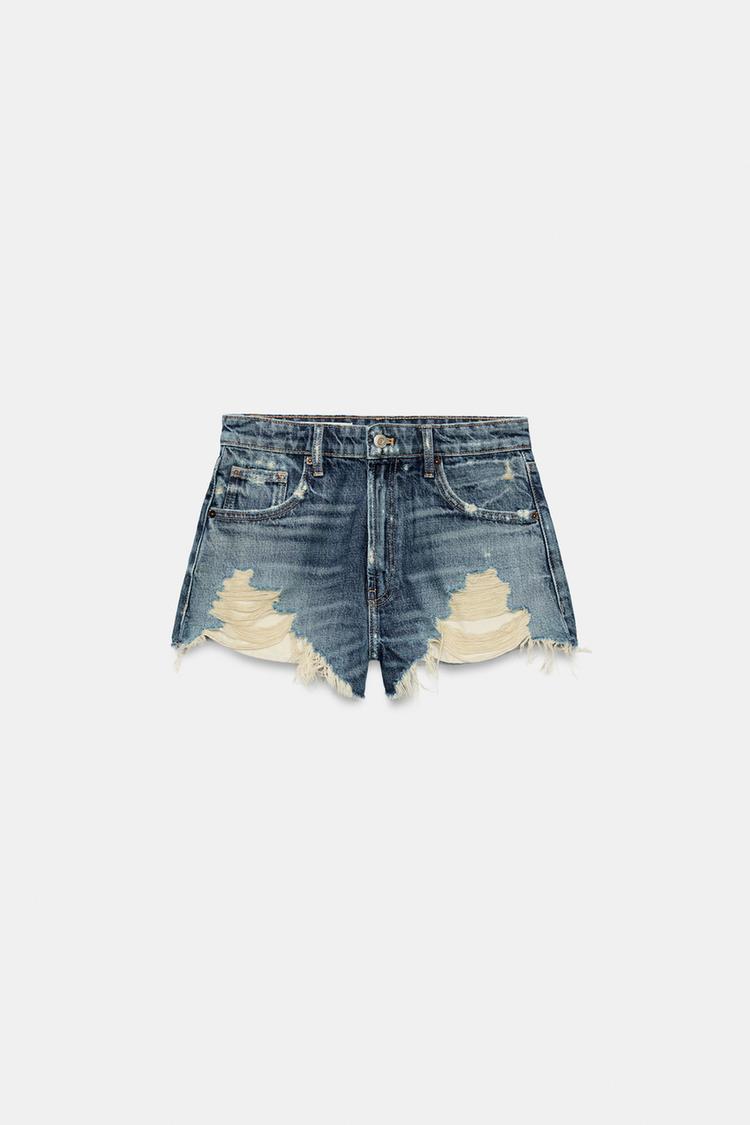 SHORT EN DENIM TRF TAILLE HAUTE DÉCHIRURES