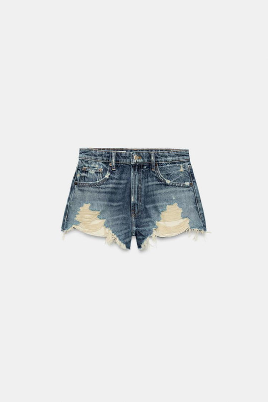 SHORT EN DENIM TRF TAILLE HAUTE DÉCHIRURES