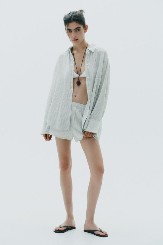 CHEMISE OVERSIZE GAZE RAYURES