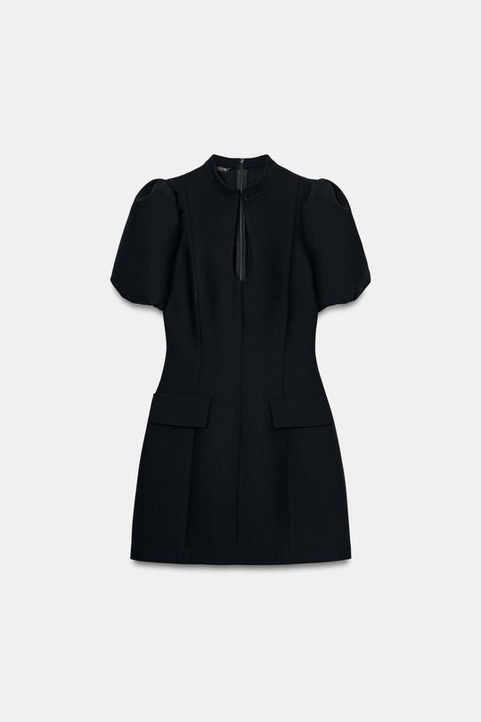 ROBE COURTE À MANCHES BOUFFANTES