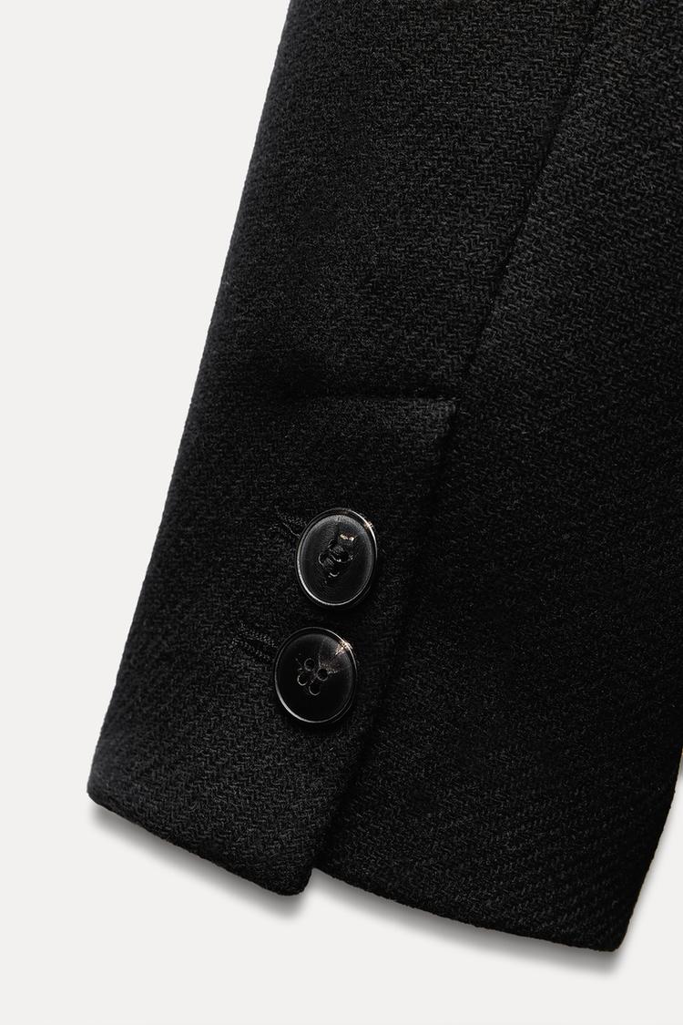 Manteau à boutonnage croisé avec laine - Marron clair
