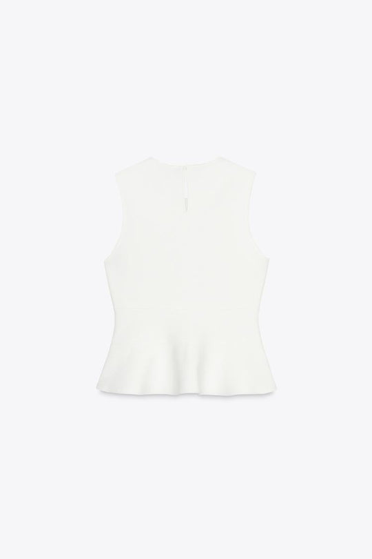 TOP EN MAILLE PÉPLUM AVEC LACETS