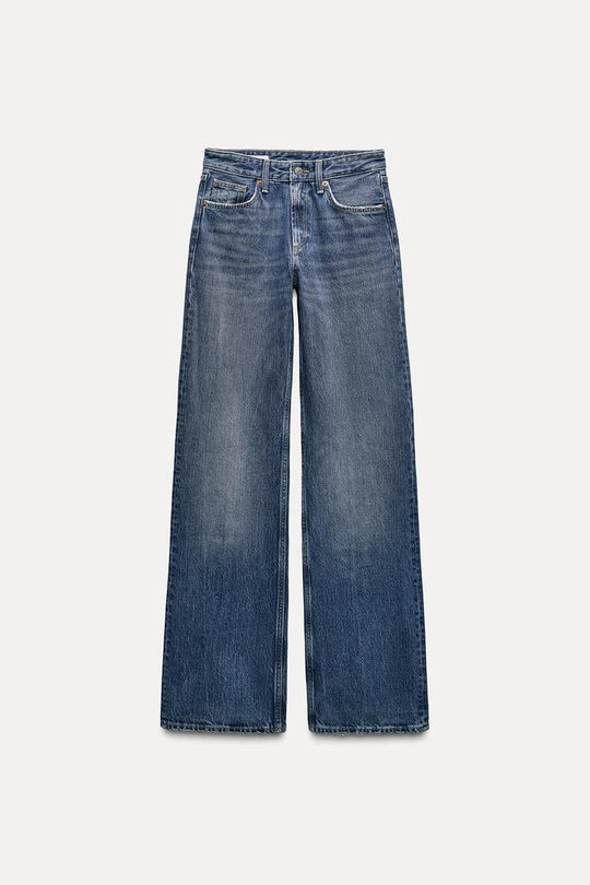 Jean trf wide leg taille normale - Noir