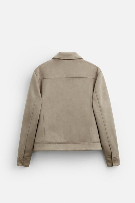 Blouson en matière synthétique - Beige