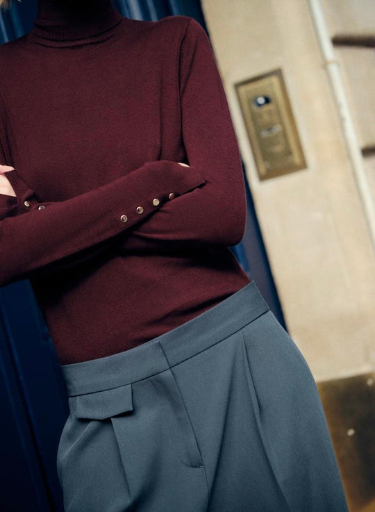Pull basique en maille unie - Bleu ciel