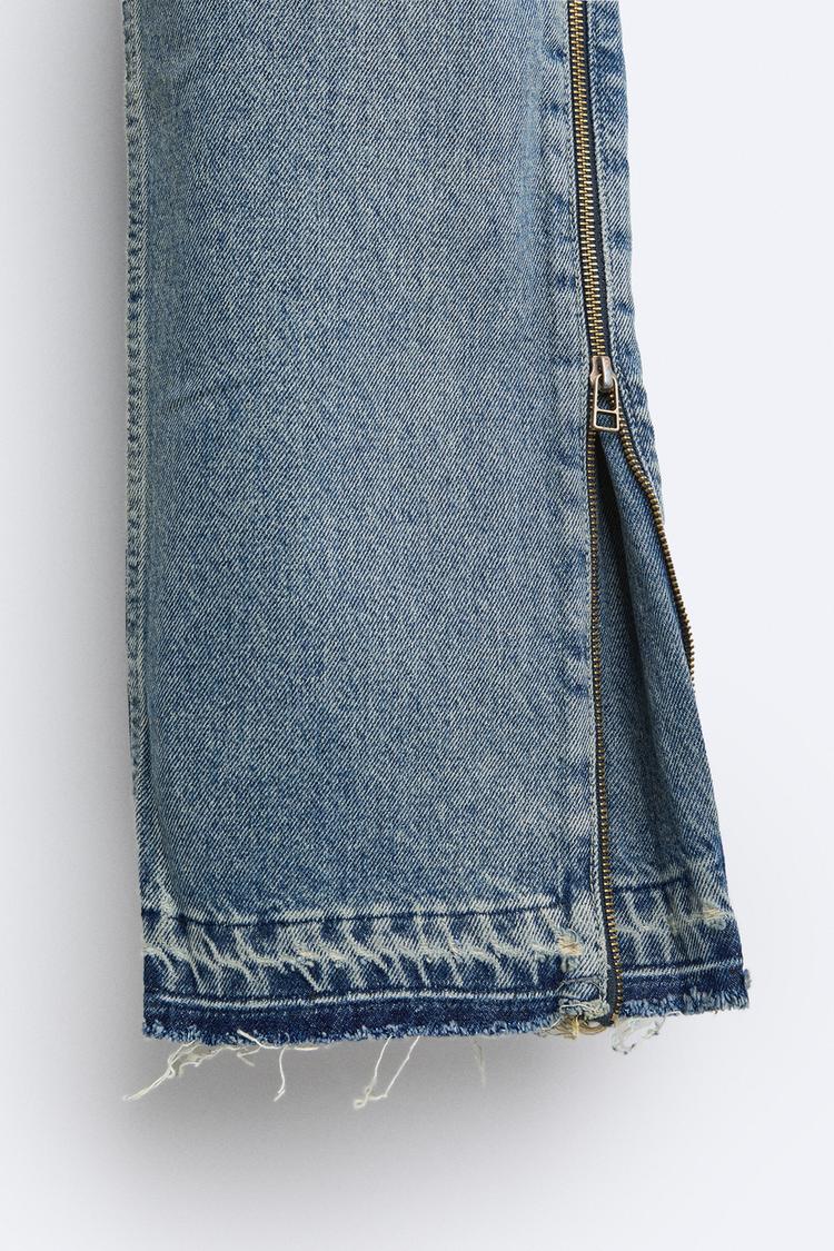 Jean flare fit zippé - Bleu