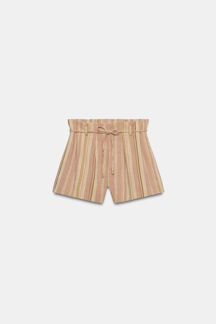 SHORT À RAYURES AVEC CEINTURE ZW COLLECTION