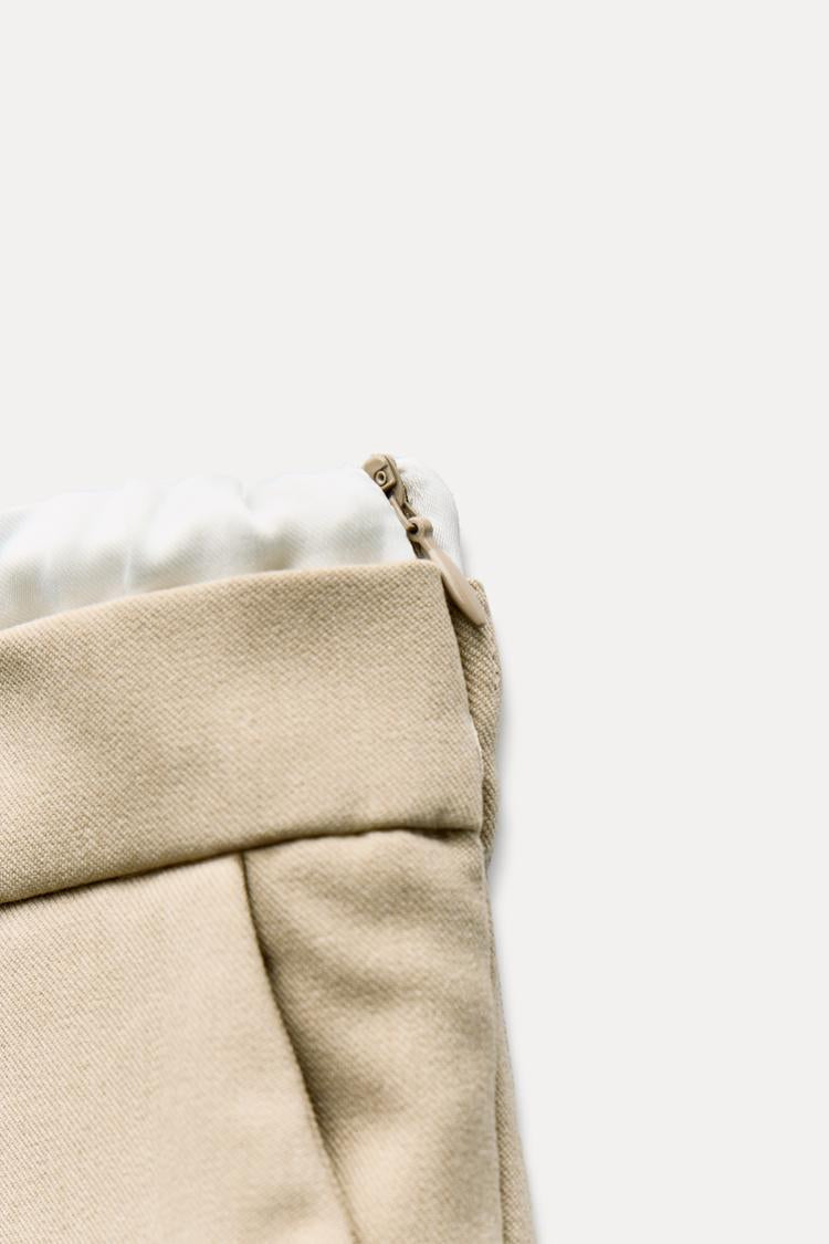 Pantalon large a taille double - Bleu marine