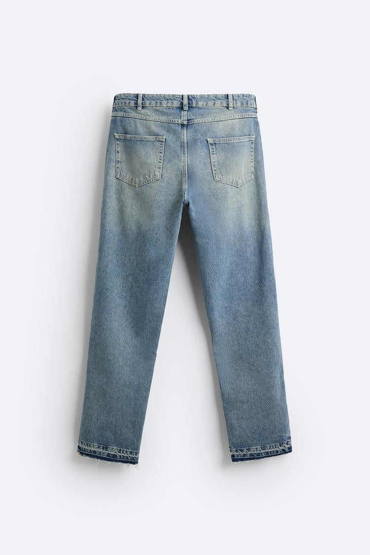 Jean flare fit zippé - Bleu