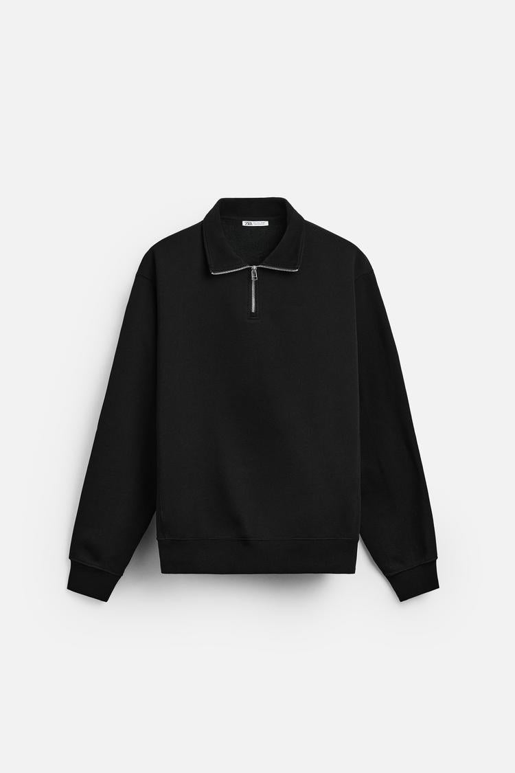 Sweat a zip sur le col - Gris Anthracite