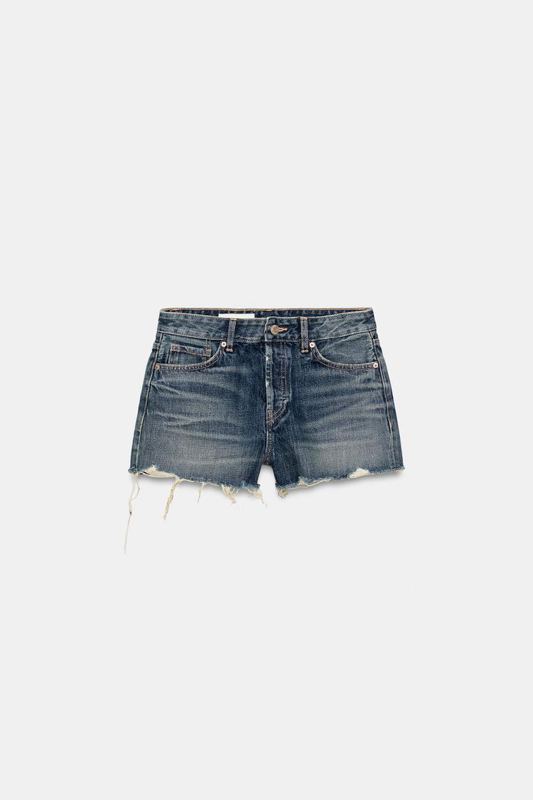 SHORT EN DENIM TRF DÉCHIRURES TAILLE MOYENNE