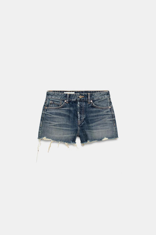 SHORT EN DENIM TRF DÉCHIRURES TAILLE MOYENNE
