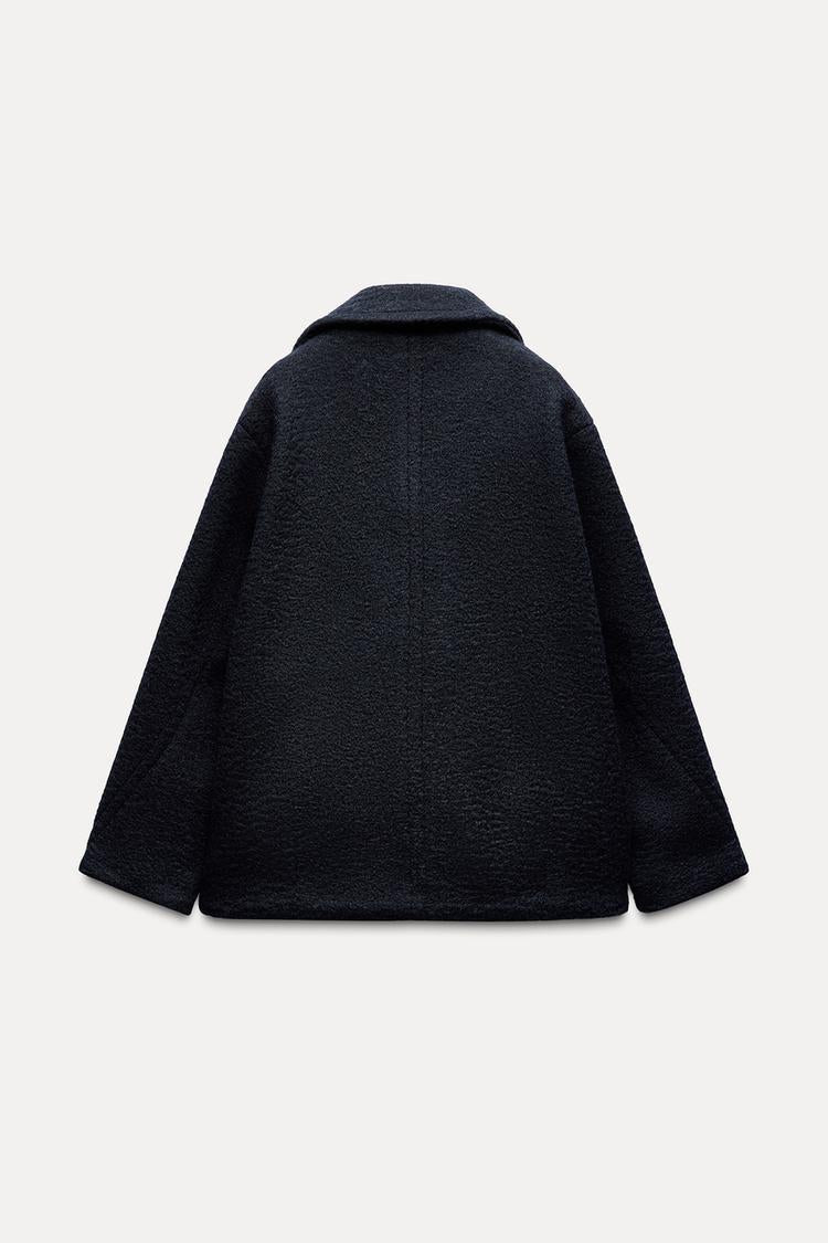 Manteau mis long bouclé - Noir