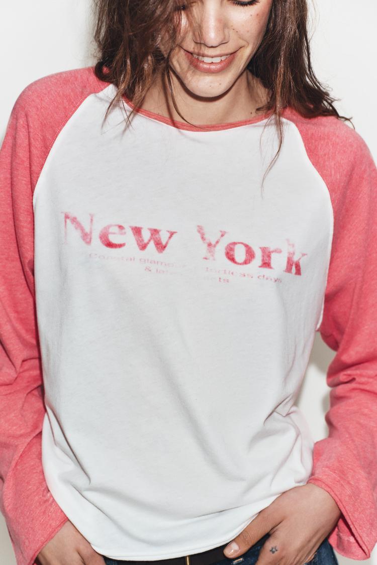 T-SHIRT FLAMÉ À MANCHES RAGLAN