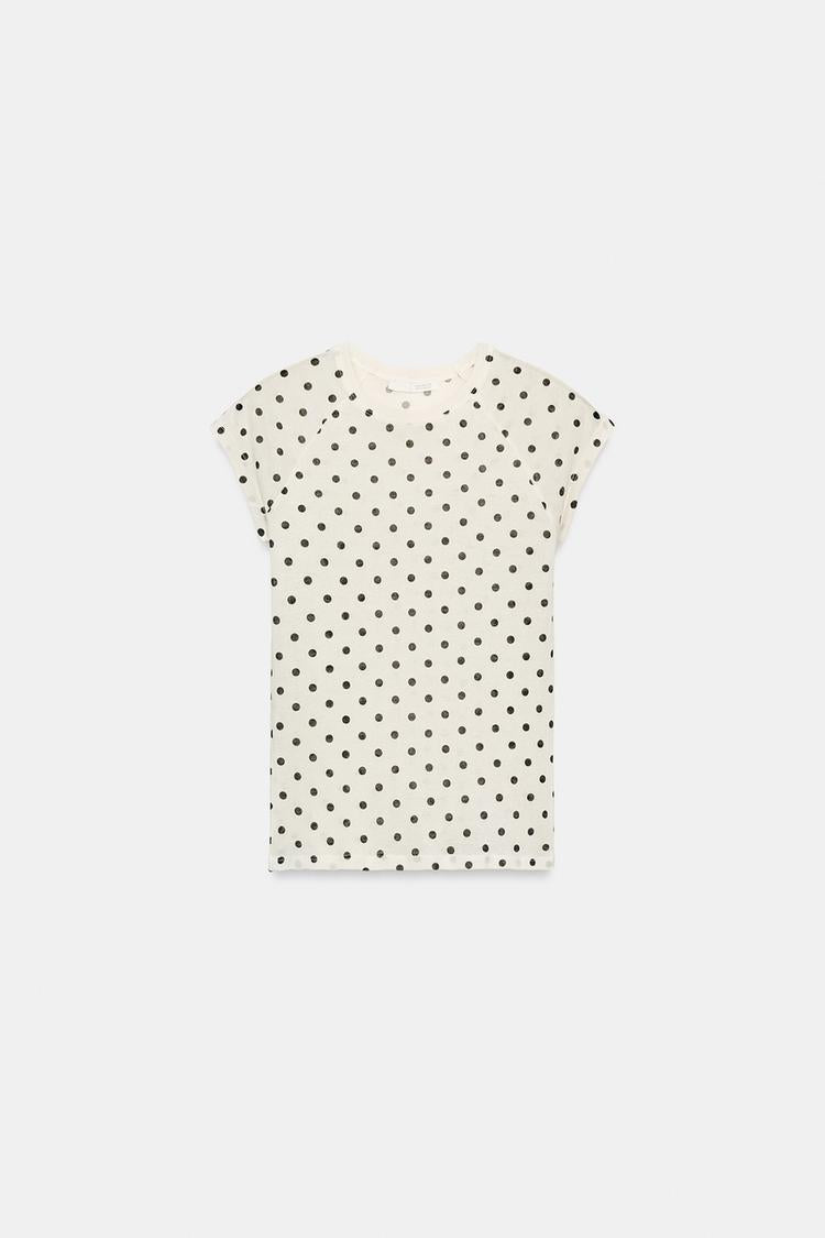 T-SHIRT SUPIMA MANCHES COURTES À POIS