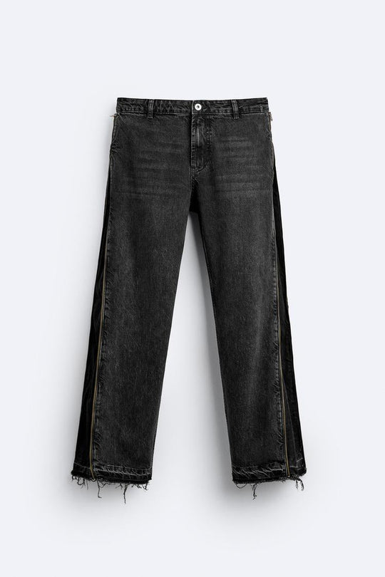 Jean flare fit zippé - Noir