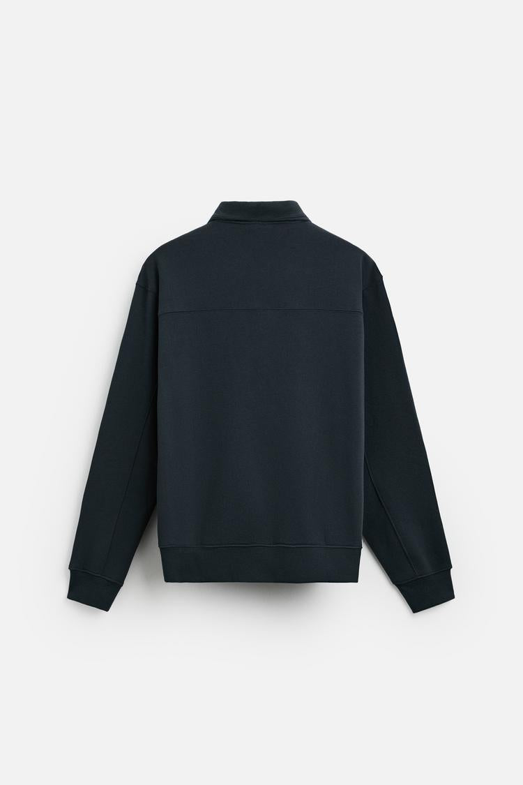 Sweat a zip sur le col - Noir
