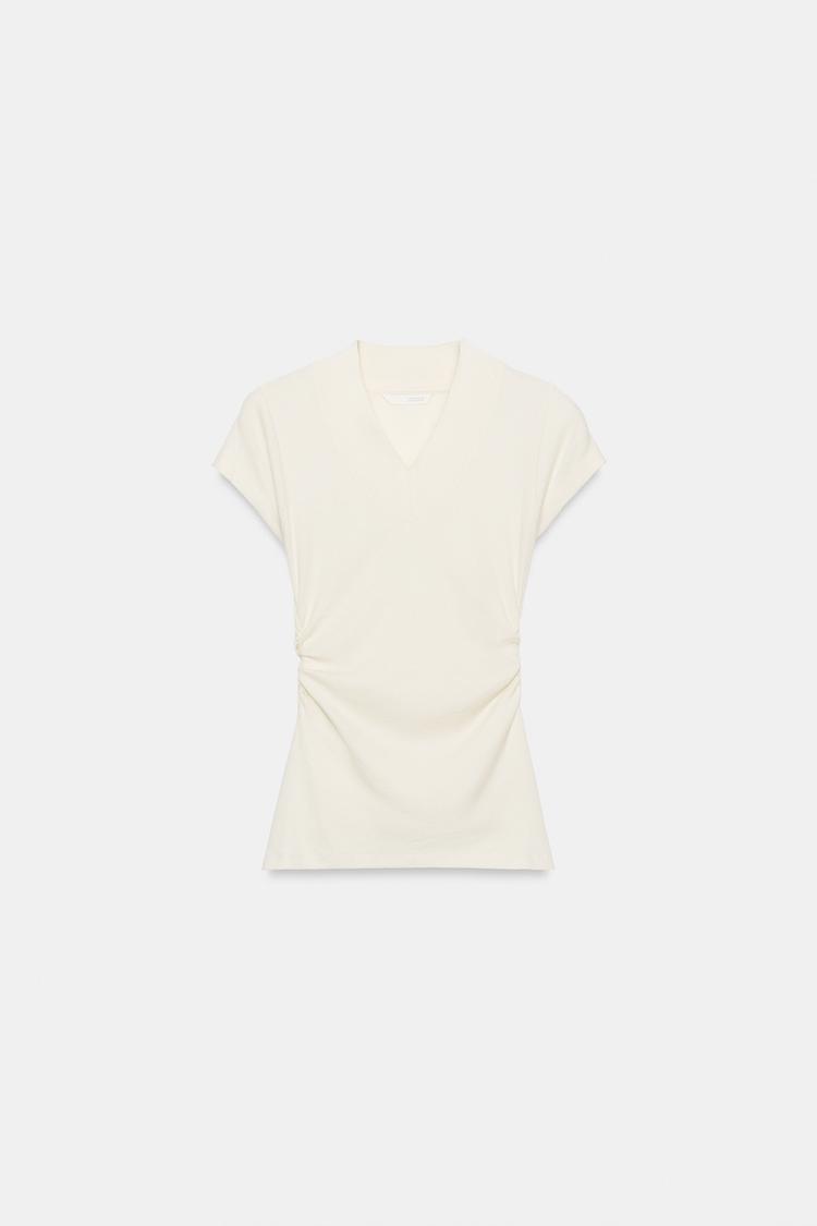 T-SHIRT DRAPÉ EN LIN